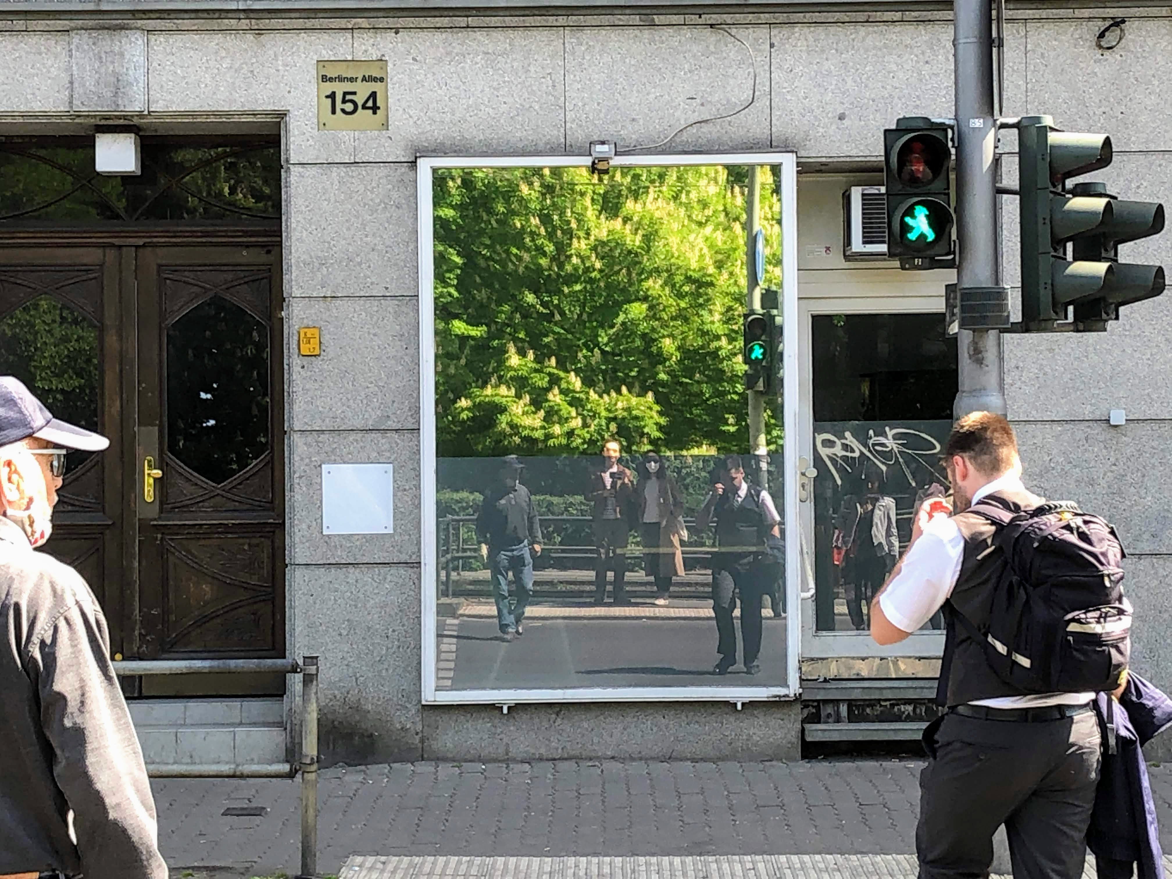 Picture of my reflection in a mirror on Berliner Allee