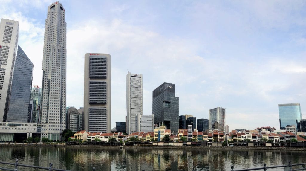 a view of the shophouses by the Singapore River where my office is in central Singapore