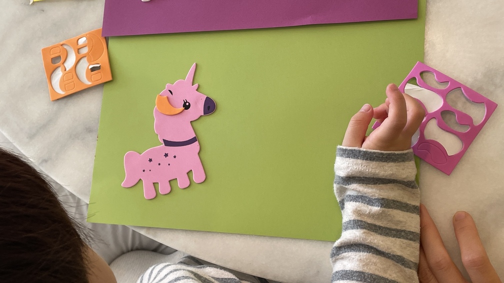 picture of the handicraft with a unicorn sticker