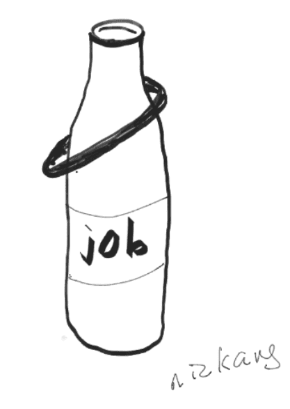 illustration of a carnival bottle with a ring around its neck
