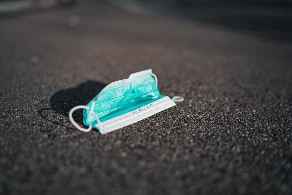 A disposable mask on the floor